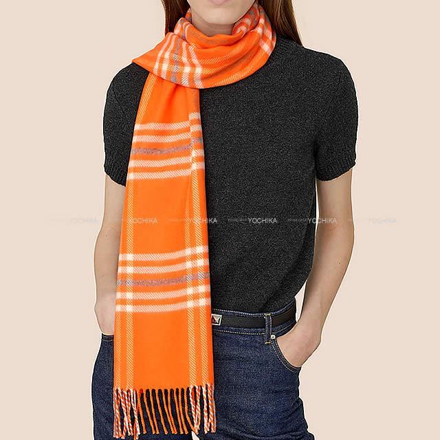 極美品】エルメス HERMES マフラー ストール カシミヤ100％ ロゴ  