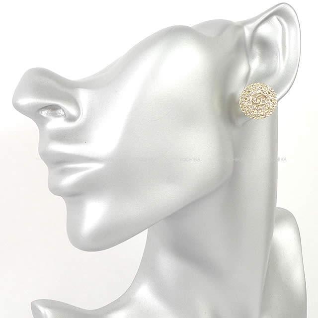 2019年 秋冬 新作 CHANEL シャネル ラインストーン サークル ココマーク ピアス ゴールド金具 AB2628 新品