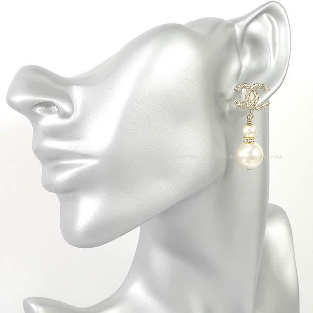 2019年 秋冬 新作 CHANEL シャネル ツイスト ココマーク ダブルパール ぶらさがり ピアス A53165 新品