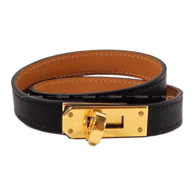 2019年 秋冬 新作 HERMES エルメス バングル オーケリー チョーカー ブレスレット 黒 スイフト ゴールド金具 新品