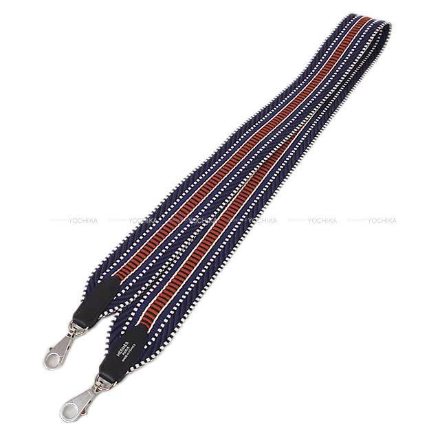 HERMES エルメス ショルダーストラップ "バンドリエール サングル 50mm" 105cm ブルーインク