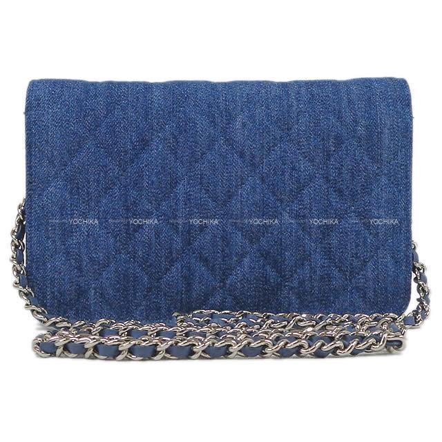 CHANEL シャネル マトラッセ カメリア デニム チェーンウォレット  