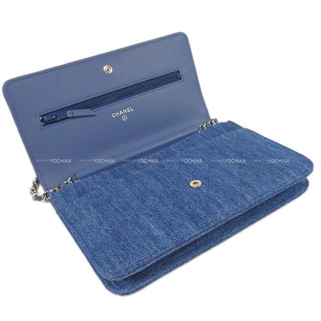 CHANEL シャネル マトラッセ カメリア デニム チェーンウォレット  