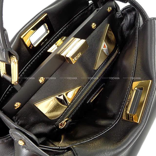 Fendi フェンディ 2way ショルダーバッグ モンスター ミニ ピーカブー アイコニック 黒 ラムレザー 8bn244 新品未使用