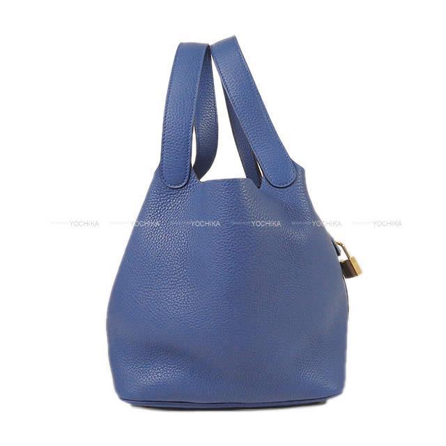 HERMES エルメス ハンドバッグ ピコタンロック 22 MM ブルーブライトン トリヨン
