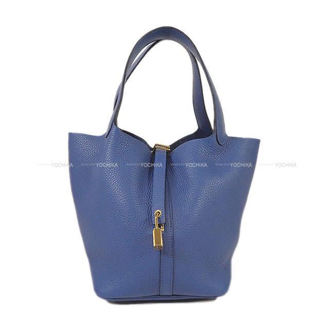 HERMES エルメス ハンドバッグ ピコタンロック 22 MM ブルーブライトン トリヨン