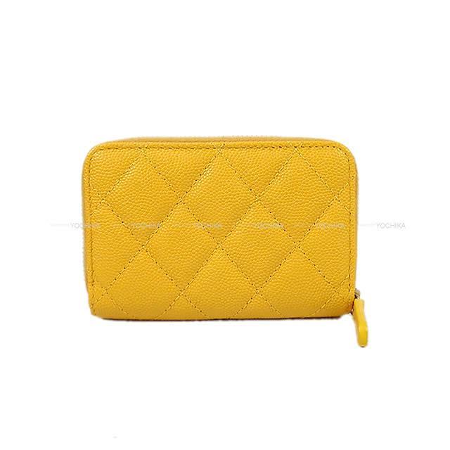 CHANEL シャネル マトラッセ  コイン カードケース イエロー キャビアスキン A84511 新品未使用