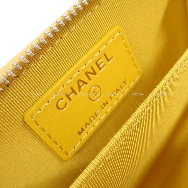CHANEL イエロー レザー 手帳ケース CHANEL シャネル フラグメントケース カードケース イエロー