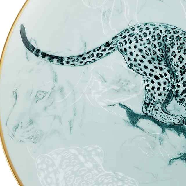 HERMES エルメス デザートプレート 皿 2枚セット "赤道直下のスケッチ" パンサ