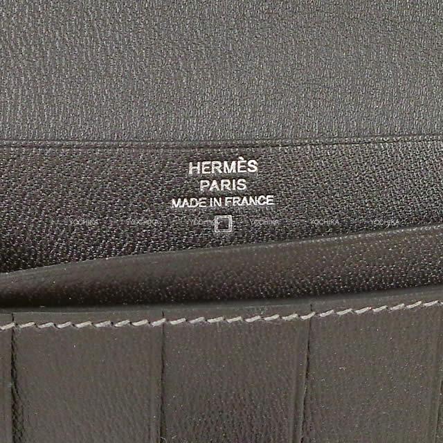 HERMES エルメス 財布 ベアンスフレ グラファイト クロコダイル アリゲーター マット シルバー金具 新品