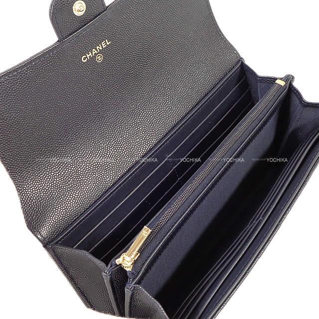 CHANEL シャネル クラシック マトラッセ フラップ 長財布 ネイビー