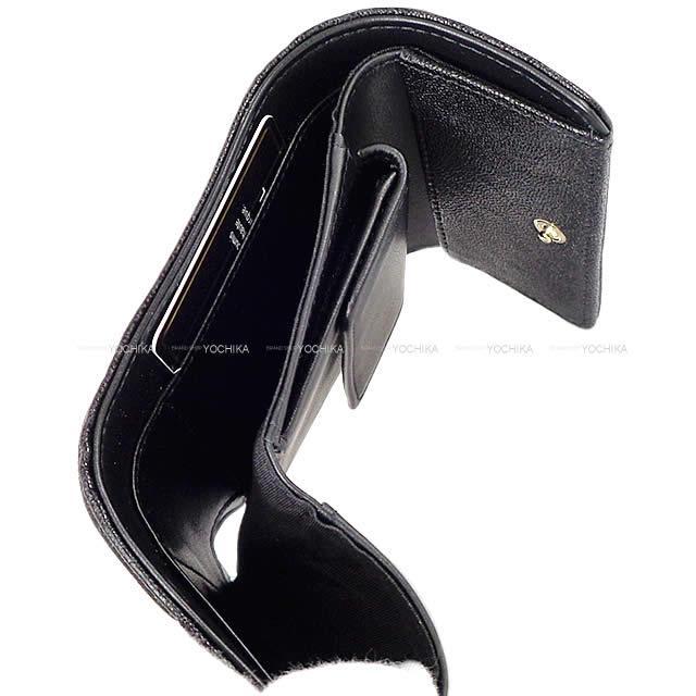 CHANEL シャネル ボーイシャネル 三つ折 コンパクト財布 黒 A81996 新品