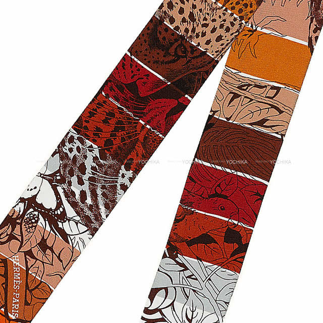 HERMES エルメス ツイリー スカーフ "ジャングル・ラヴ・レインボー" ブルン
