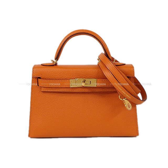 HERMES エルメス ショルダーバッグ ケリー ミニ ドゥ ケリー 2 外縫い アプリコット