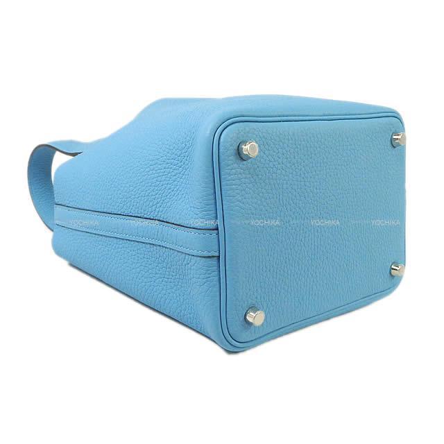 HERMES エルメス ハンドバッグ ピコタンロック 18 PM ブルーデュノール トリヨン シルバー金具 新品