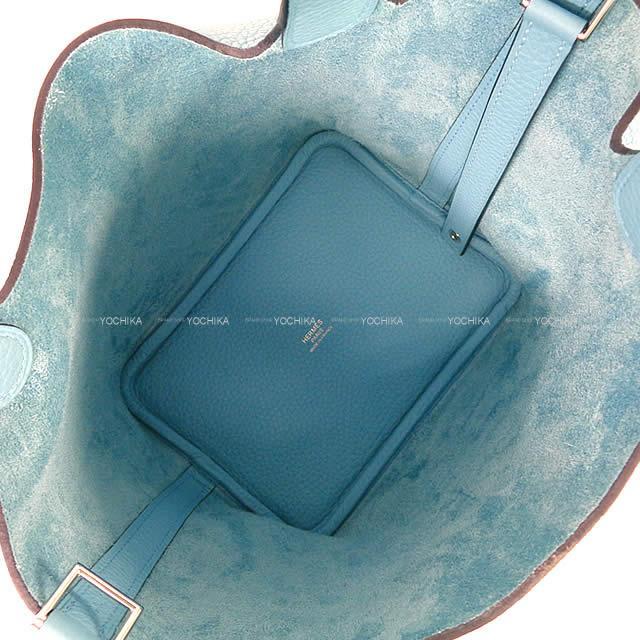 HERMES エルメス ハンドバッグ ピコタンロック 18 PM ブルーデュノール トリヨン シルバー金具 新品