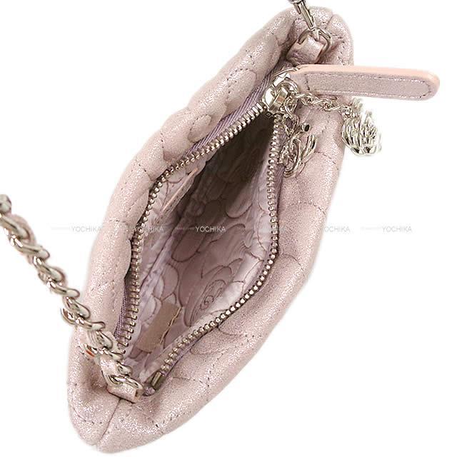 CHANEL シャネル ミニ チェーン ショルダーポーチ カメリア メタリック