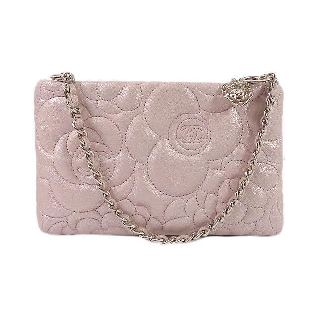 可愛い☆Chanel ピンク カメリア☆ポーチ☆ CHANEL シャネル クラッチバッグ ポーチ カメリア サテンフィニッシュ
