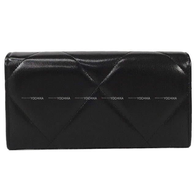 2019年 秋冬 新作 CHANEL シャネル 19 チェーン ココマーク マトラッセ フラップ 長財布 黒 新品