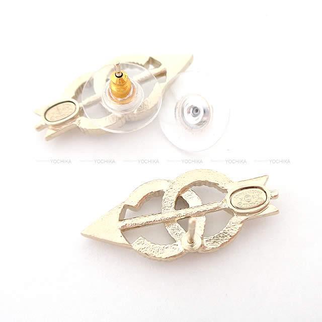 CHANEL シャネル ココマーク ラインストーン アロー(矢) ピアス ゴールド金具 AB2639 新品