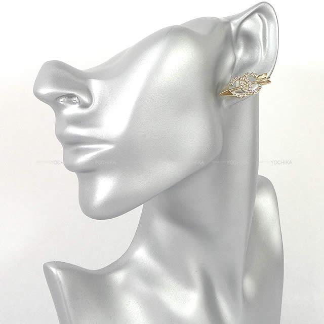 CHANEL シャネル ココマーク ラインストーン アロー(矢) ピアス ゴールド金具 AB2639 新品