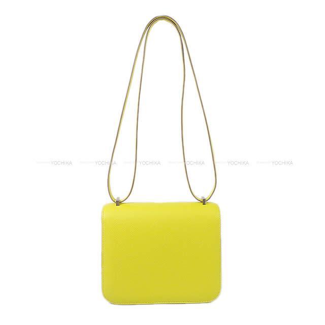 HERMES エルメス ショルダーバッグ コンスタンス 3 ミニ 18 ライム エプソン シルバー金具 新品