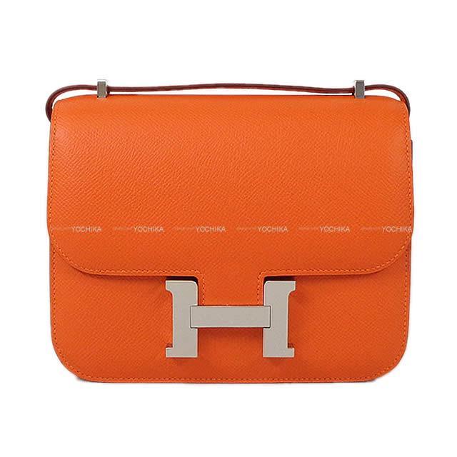 Hermes エルメス ショルダーバッグ コンスタンス 3 ミニ 18 フーオレンジ エプソン シルバー金具 新品