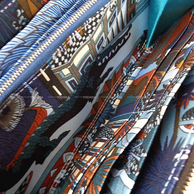 HERMES エルメス 長財布 アザップ シルクイン ロング アニマポリス 黒