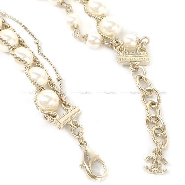 2019年 秋冬 新作 CHANEL シャネル ココマーク ビッグパール チェーン ロング ネッ