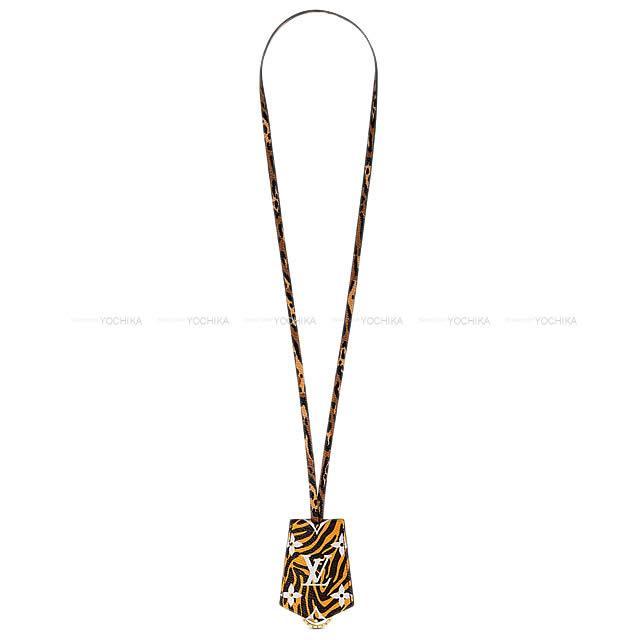 19年 秋冬 新作 Louis Vuitton ルイ ヴィトン クロッシュ クロシェット チャーム クレ ジャングル 黒 ジャイアントモノグラム ジャングル ゴールド金具 M 新品