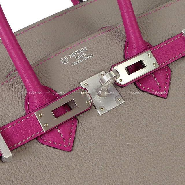 HERMES エルメス ハンドバッグ バーキン25 スペシャルオーダー グリアスファルト/ローズパープル トゴ  新品