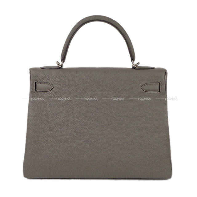 HERMES エルメス バッグ ケリー32 内縫い エタン トゴ シルバー