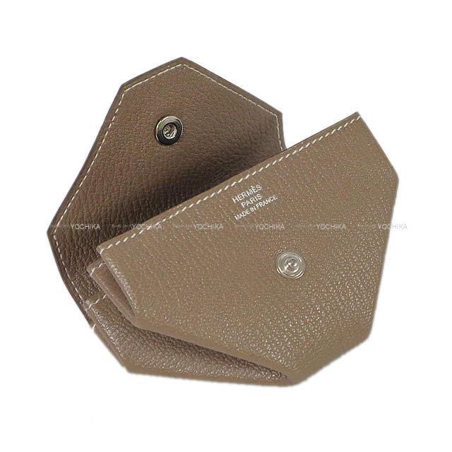 HERMES エルメス コインケース "ル ヴァンキャトル 24" エトープ(エトゥープ) シェーブル シルバー金具 新品