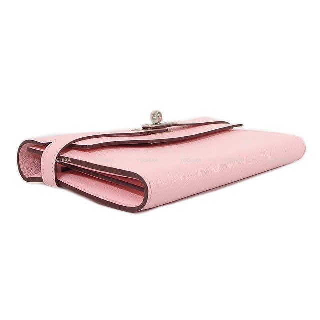 HERMES エルメス 長財布 ケリーウォレット ロング ローズサクラ シェーブル シルバー金具 新品
