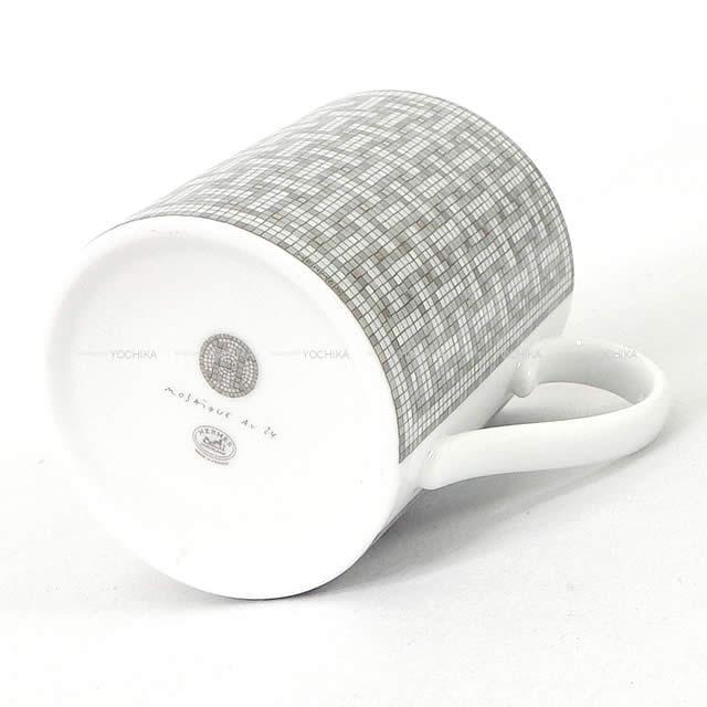 HERMES エルメス マグカップ モザイク 24 300ml グレー/白 (ホワイト  