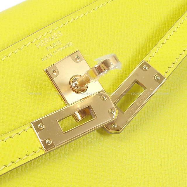 HERMES エルメス ハンドバッグ ケリー25 外縫い ライム エプソン