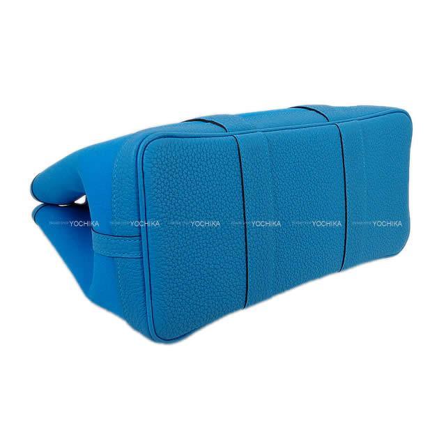 【レザー /Blue Zanzibar】HERMES ガーデンパーティー 30 TPM エルメス ガーデンパーティ30/TPM ブルーザンジバル ネゴンダ