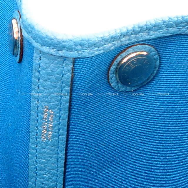 HERMES エルメス ハンドバッグ ガーデンパーティ 30 TPM ブルーザンジバル