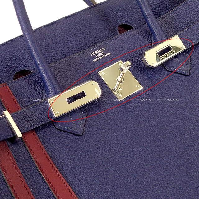 HERMES エルメス ハンドバッグ バーキン40 オフィサー(オフィシエ) ブルーアンクル