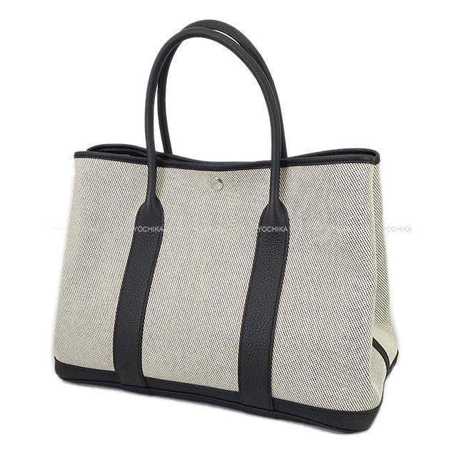 HERMES エルメス ガーデンパーティ 36 TPM 黒/エクリュ トワルツイルH/ネゴンダ 新品