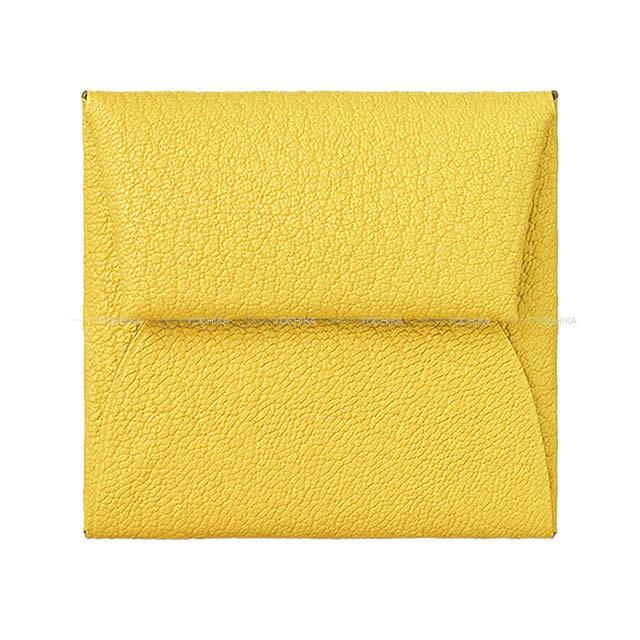 HERMES エルメス コインケース バスティア ジョーヌナポリ シェーブル シルバー金具 新品