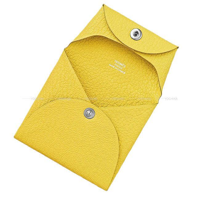 HERMES エルメス コインケース バスティア ジョーヌナポリ シェーブル シルバー金具 新品