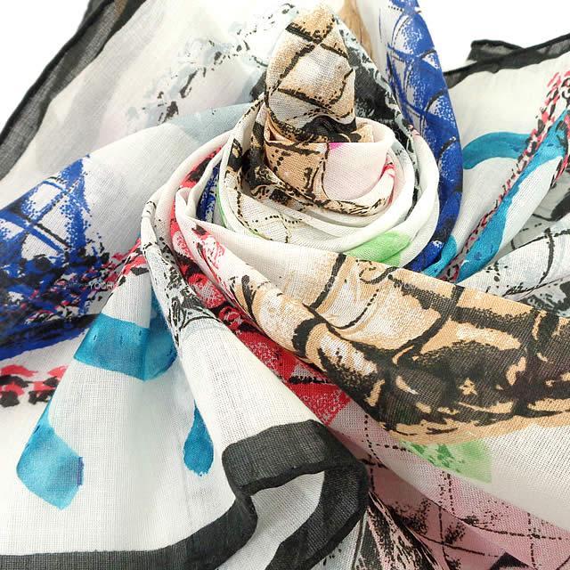 CHANEL シャネル ココマーク スカーフ マトラッセ バッグモチーフ 白 14S 新品未使用