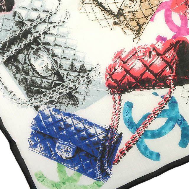 CHANEL シャネル ココマーク スカーフ マトラッセ バッグモチーフ 白 14S 新品未使用