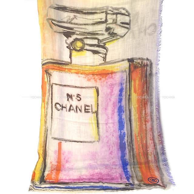 CHANEL シャネル ストール 大判ショール 香水 スプレー ペイント 14S マルチカラー カシミア100％ 新品未使用