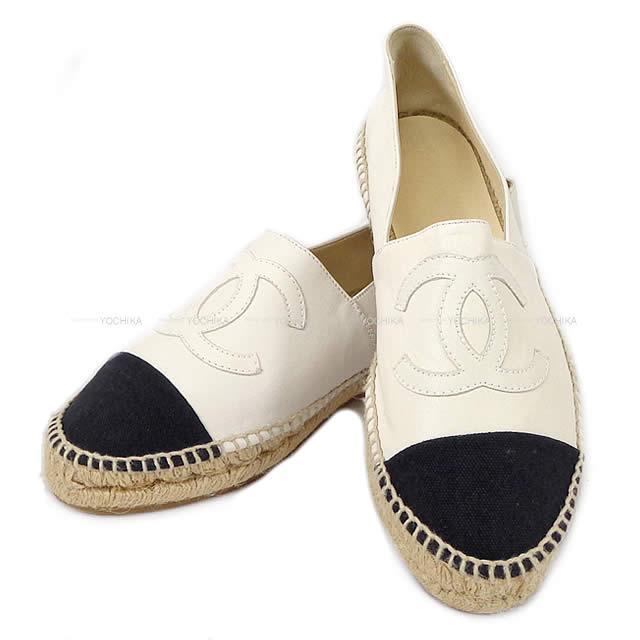 CHANEL シャネル レディース エスパドリーユ ココマーク バイカラー 