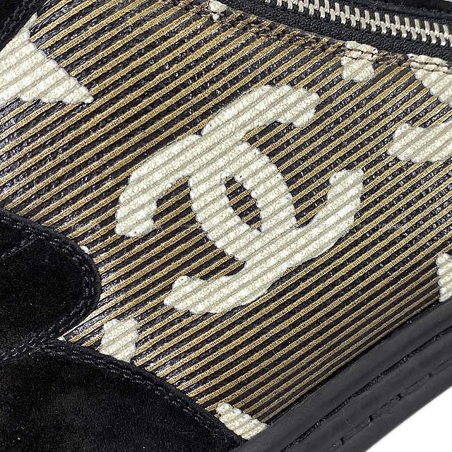 CHANEL シャネル 靴 レディース ハイカット 星 パリダラス パール スニーカー 黒/ゴールド スウェード/キャンバス #39 G30243 新品未使用