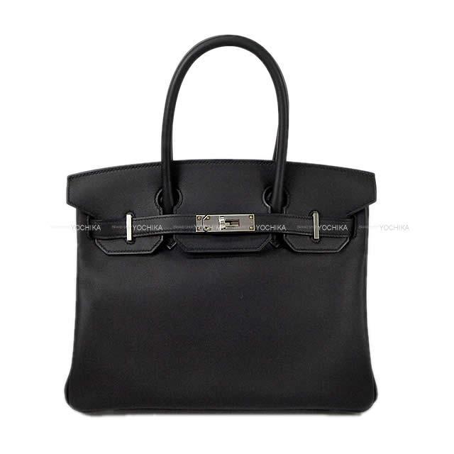 HERMES エルメス ハンドバッグ バーキン30 スペシャルオーダー 黒/ルージュグレナ スイフト シルバー金具 新品
