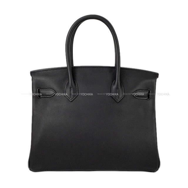 HERMES エルメス ハンドバッグ バーキン30 スペシャルオーダー 黒/ルージュグレナ スイフト シルバー金具 新品