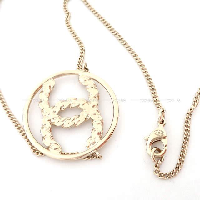 CHANEL シャネル ビッグ ココマーク サークル スクエア ラインストーン ネックレス ゴールド AB1342 新品